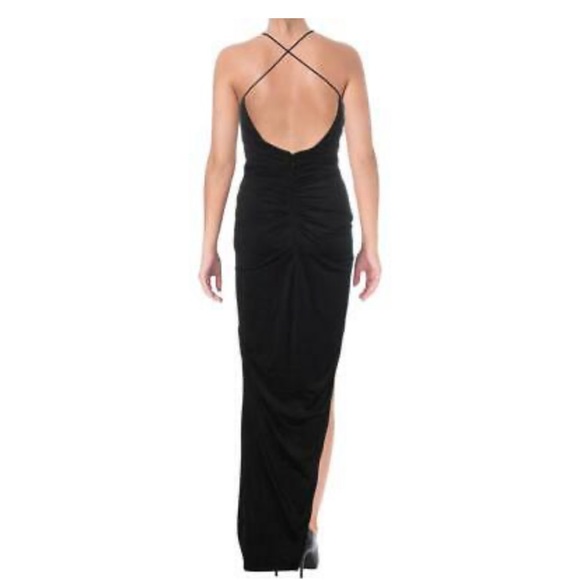 Bariano Faux-Wrap Shirred Evening Dress Gown. Very good/thick quality/fabric. - Picture 2 of 11